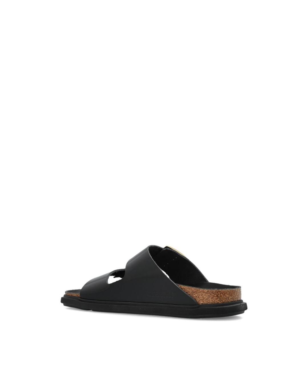 BIRKENSTOCK Черные шлепанцы из лакированной кожи, фото 5