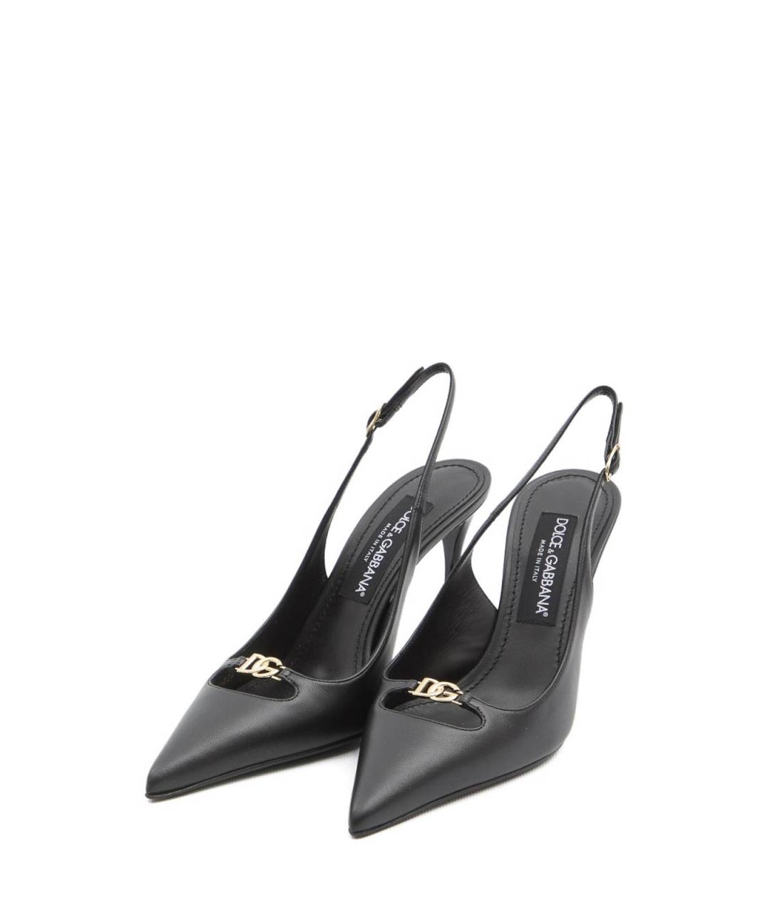 DOLCE&GABBANA Черные кожаные туфли, фото 5