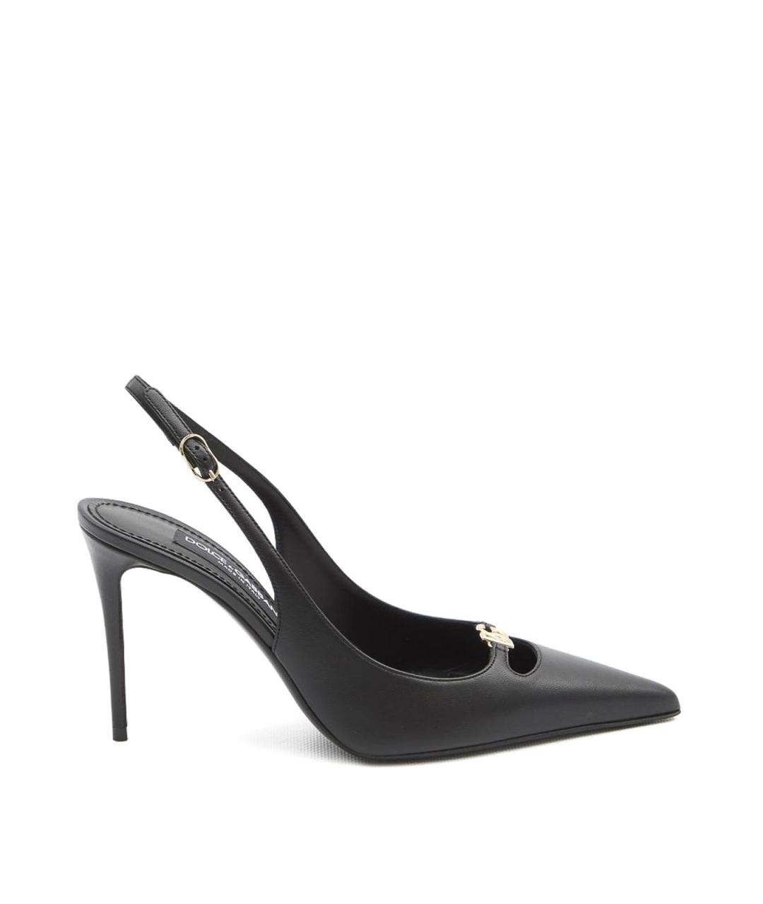 DOLCE&GABBANA Черные кожаные туфли, фото 1
