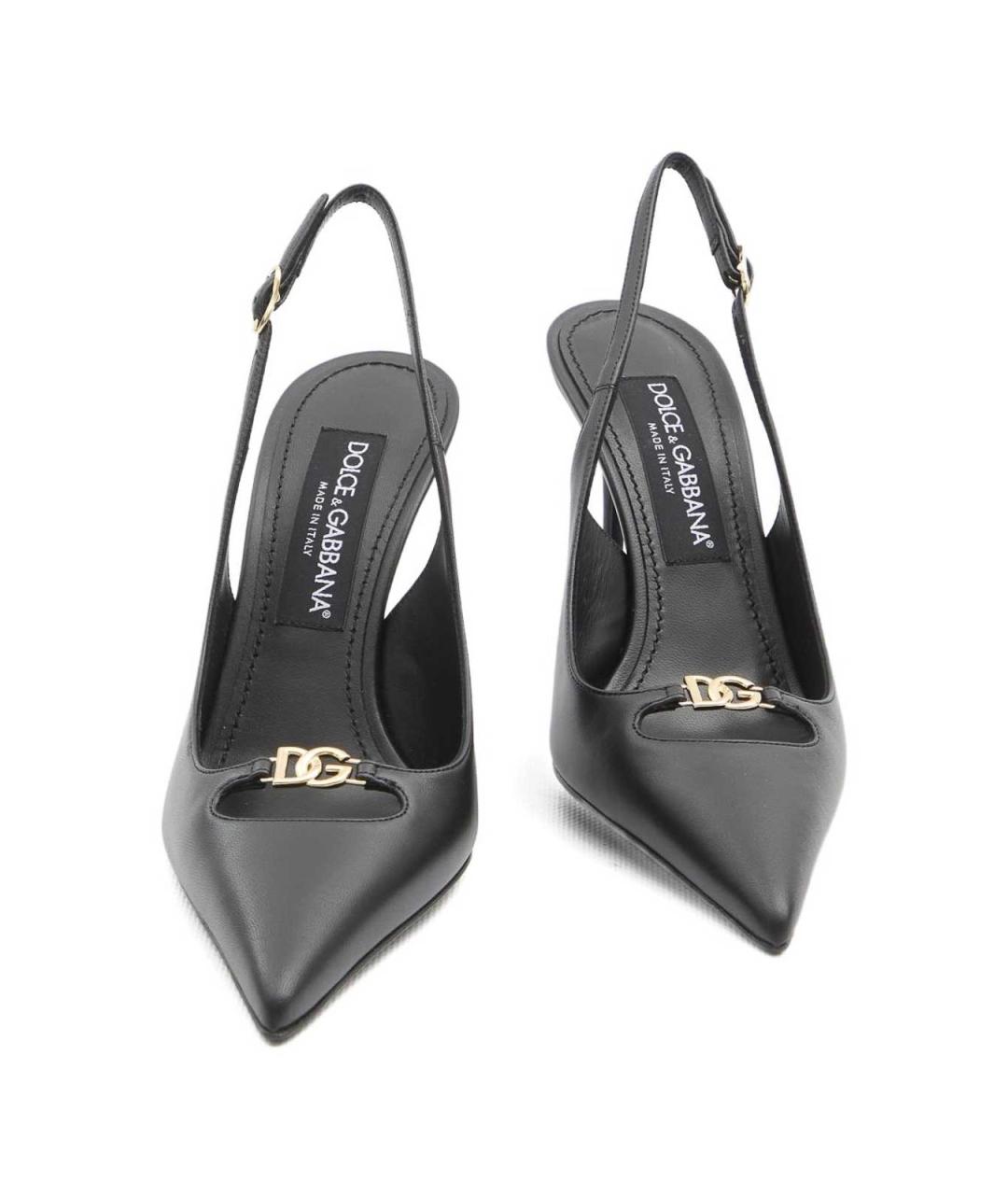 DOLCE&GABBANA Черные кожаные туфли, фото 3