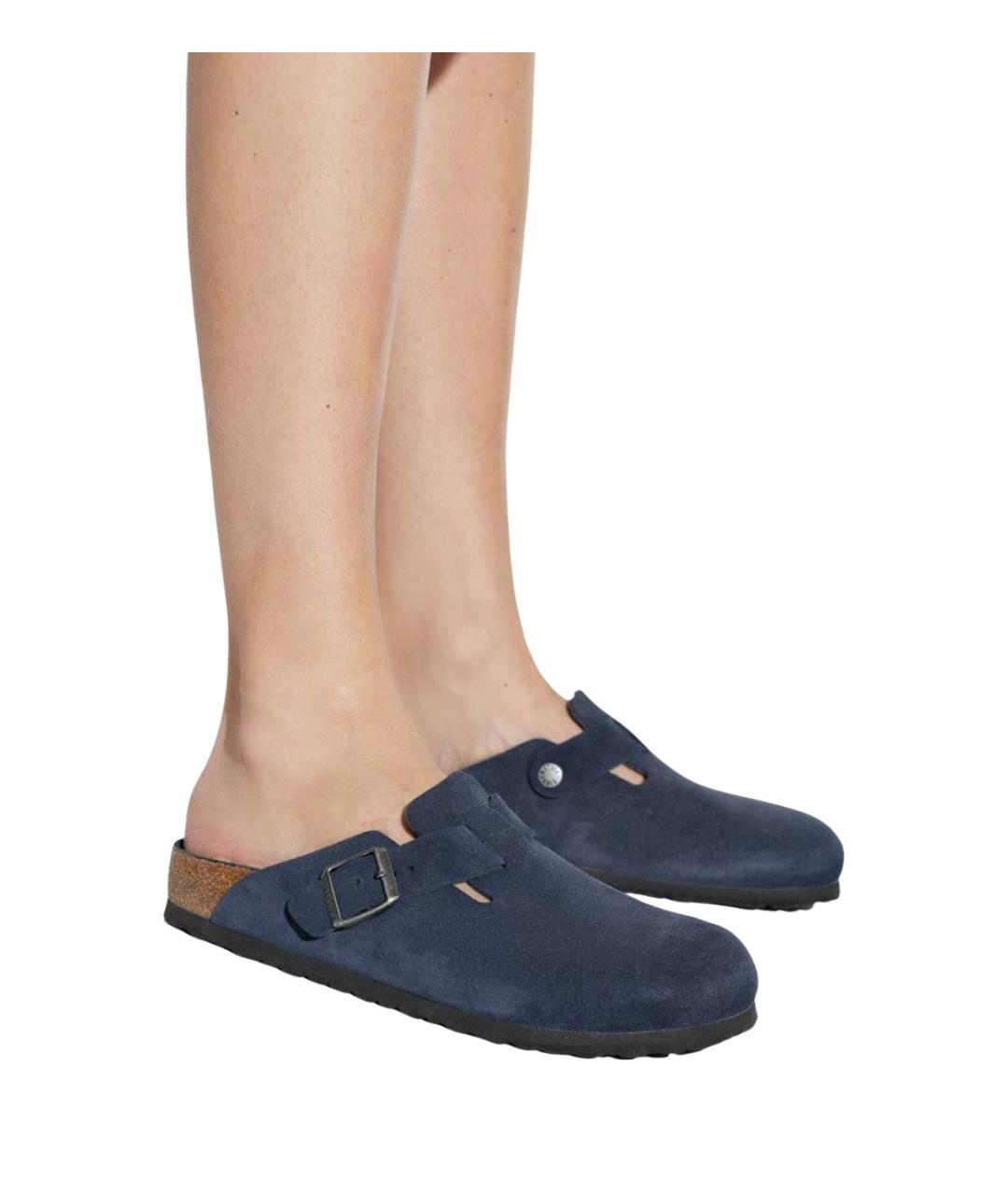 BIRKENSTOCK Синие замшевые слипоны, фото 3
