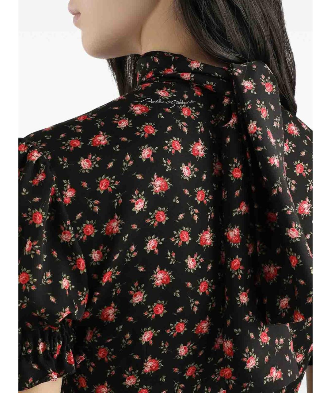 DOLCE&GABBANA Черная шелковая блузы, фото 3