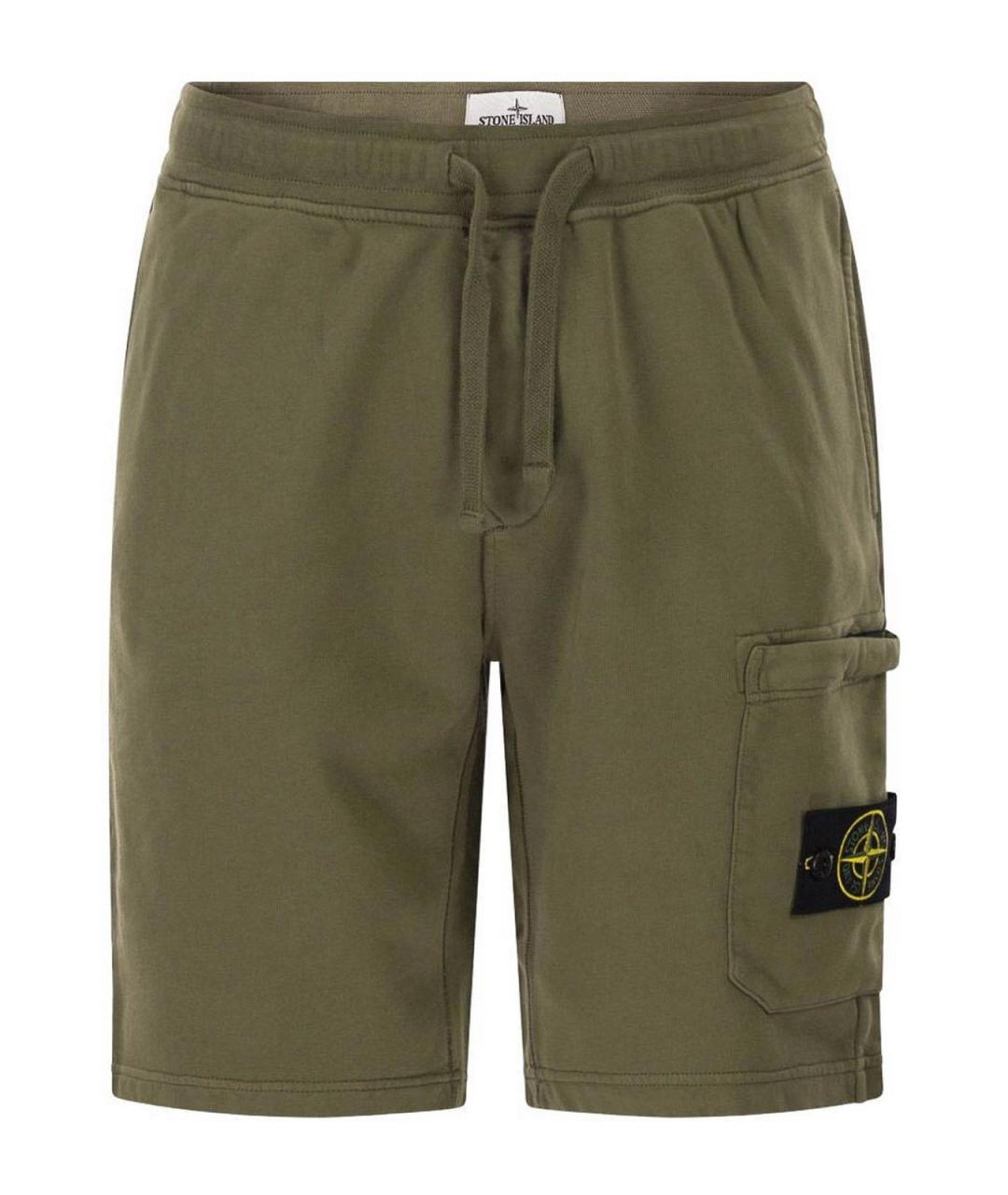 STONE ISLAND Зеленые хлопковые шорты, фото 1