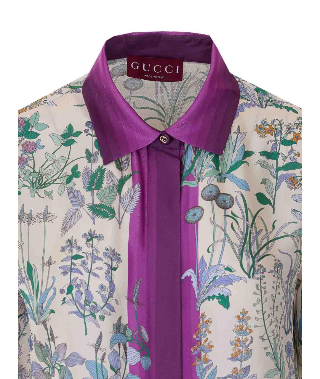 GUCCI Мульти шелковая рубашка, фото 4