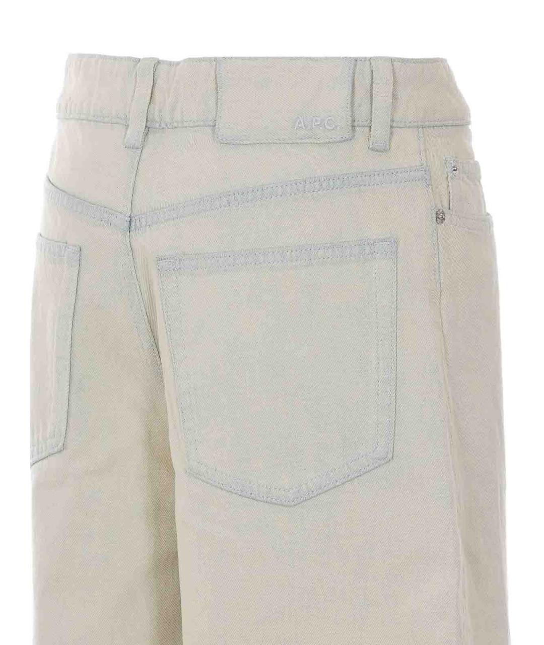 A.P.C. Белые хлопковые джинсы клеш, фото 3