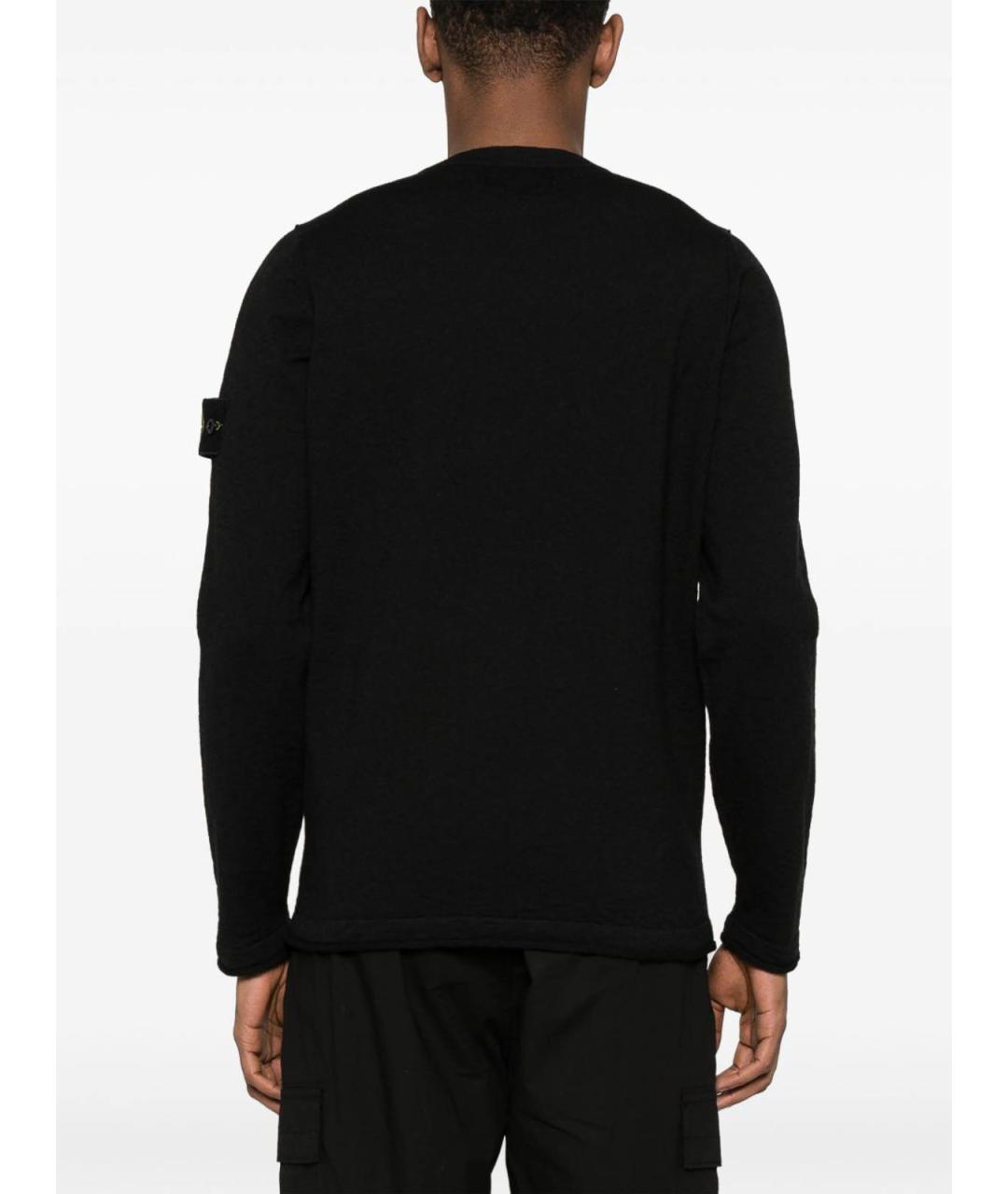 STONE ISLAND Черный хлопковый джемпер / свитер, фото 5