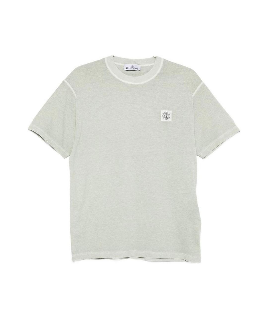 STONE ISLAND Зеленая хлопковая футболка, фото 1
