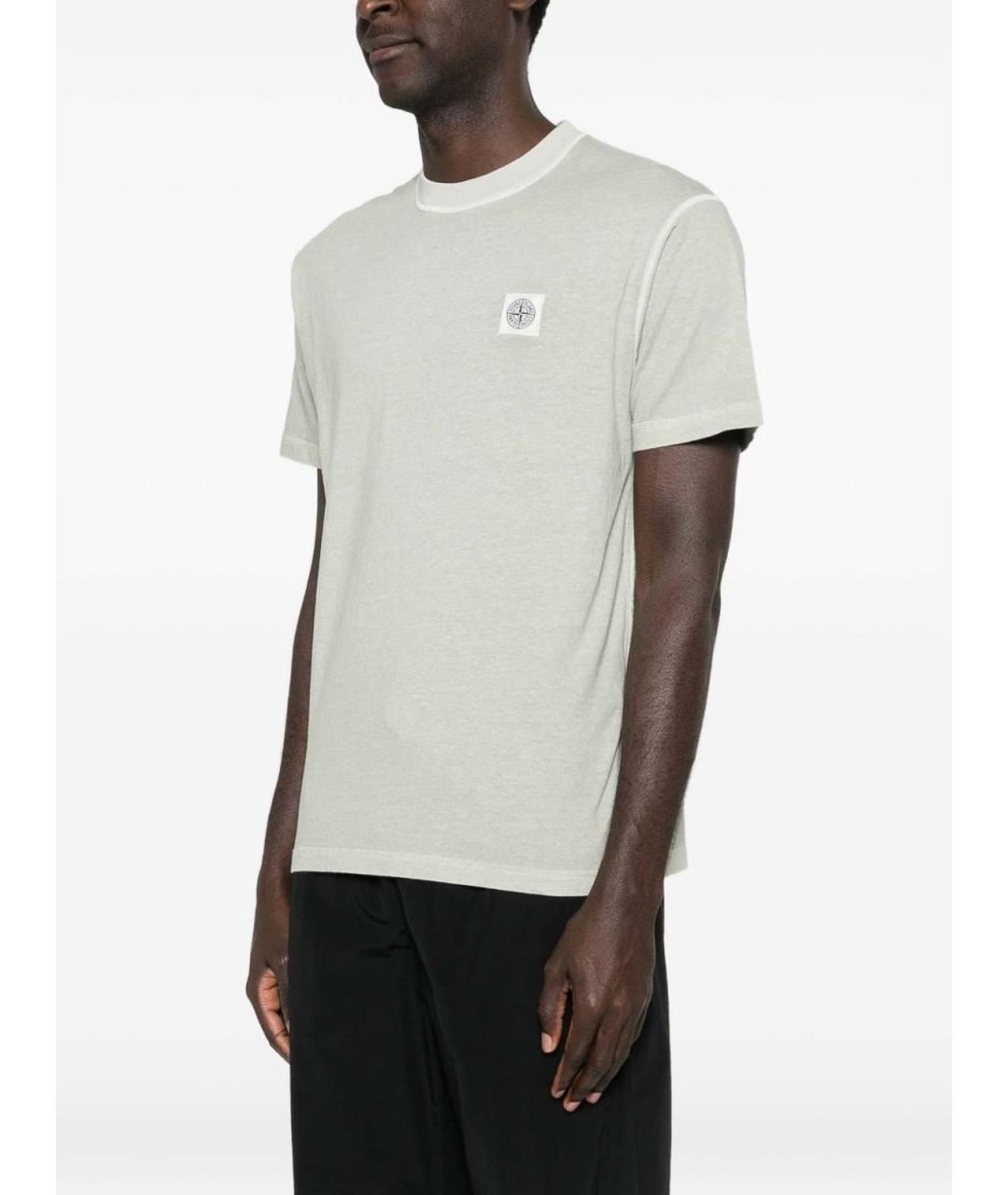 STONE ISLAND Зеленая хлопковая футболка, фото 4