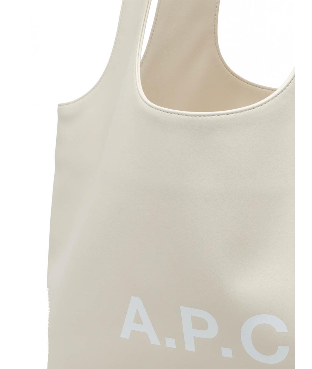 A.P.C. Белая сумка тоут из искусственной кожи, фото 4