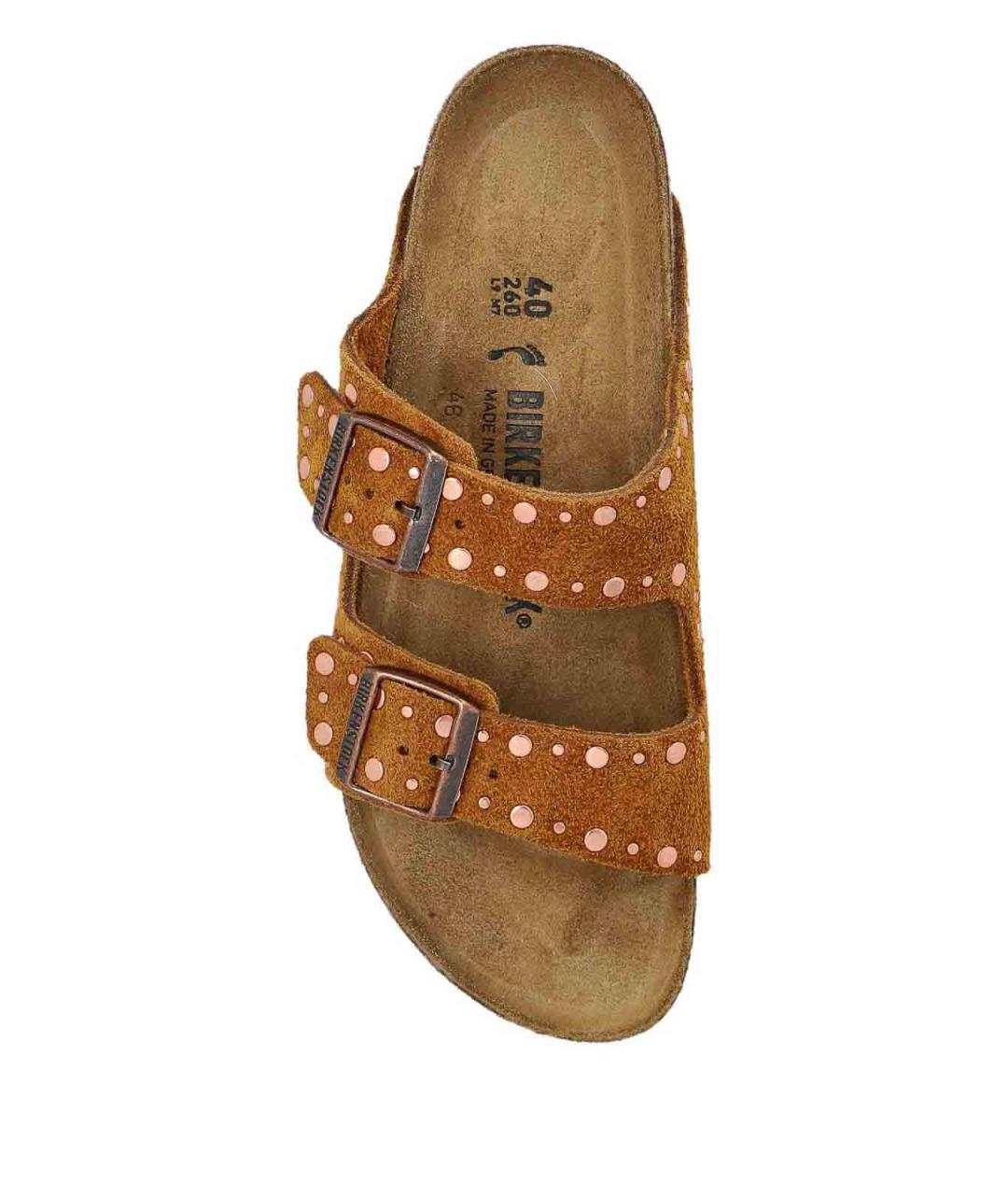 BIRKENSTOCK Бежевые замшевые шлепанцы, фото 6