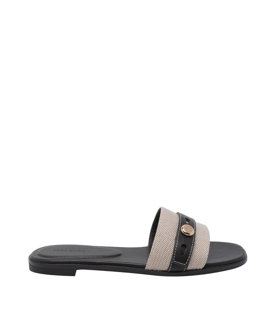 TORY BURCH Черные кожаные сандалии, фото 1