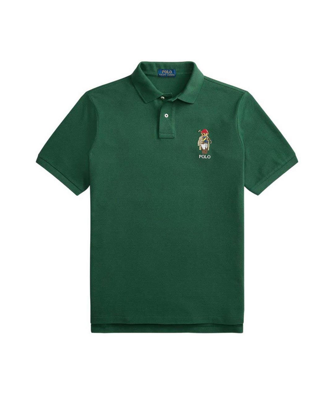 POLO RALPH LAUREN Зеленое хлопковое поло с коротким рукавом, фото 1
