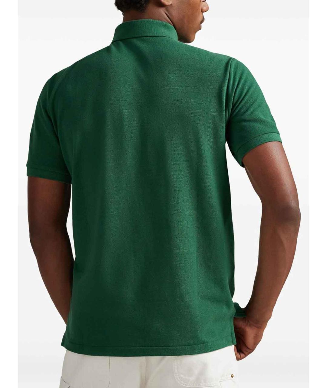 POLO RALPH LAUREN Зеленое хлопковое поло с коротким рукавом, фото 4