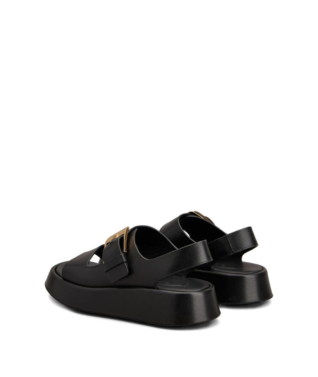 TOD'S Черные кожаные сандалии, фото 3