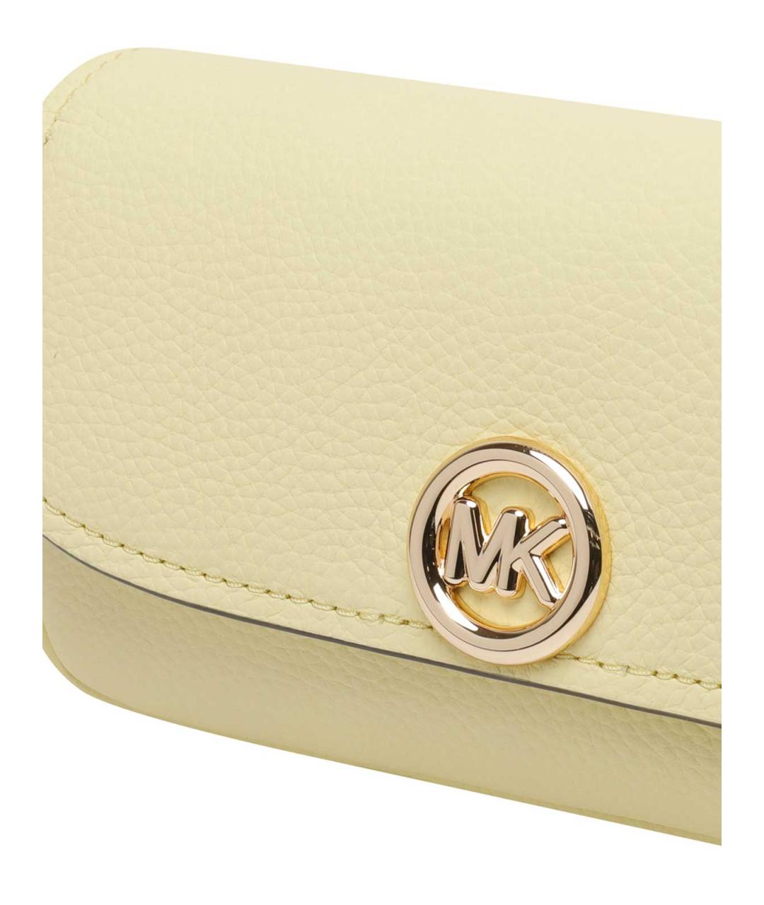 MICHAEL MICHAEL KORS Желтая кожаная сумка через плечо, фото 4