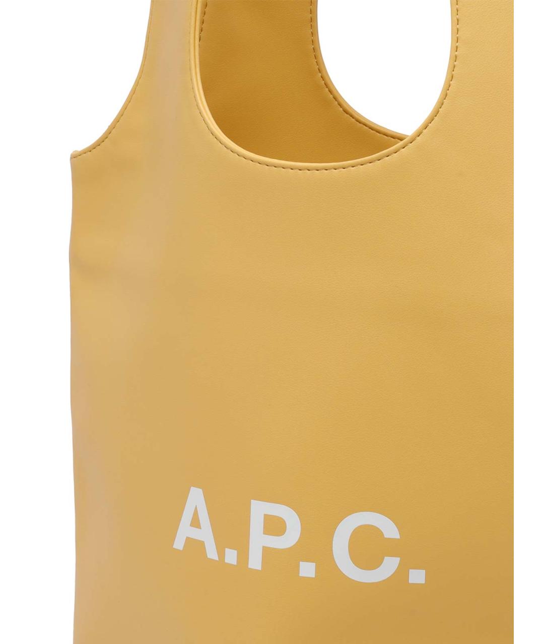 A.P.C. Желтая сумка тоут из искусственной кожи, фото 4