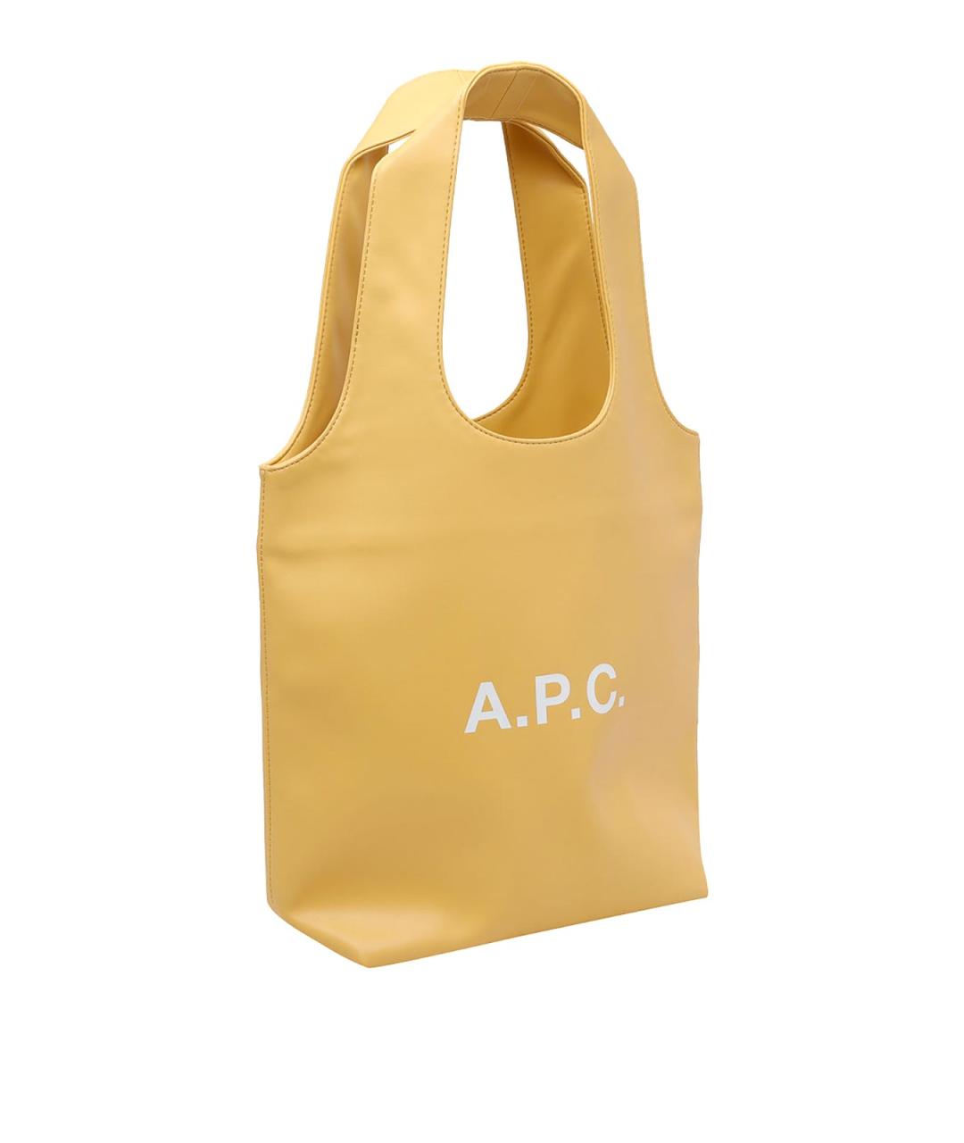A.P.C. Желтая сумка тоут из искусственной кожи, фото 2