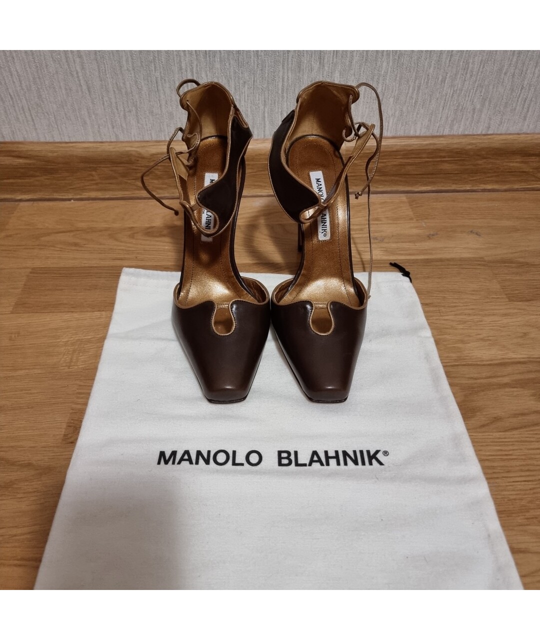 MANOLO BLAHNIK Коричневые кожаные туфли, фото 2