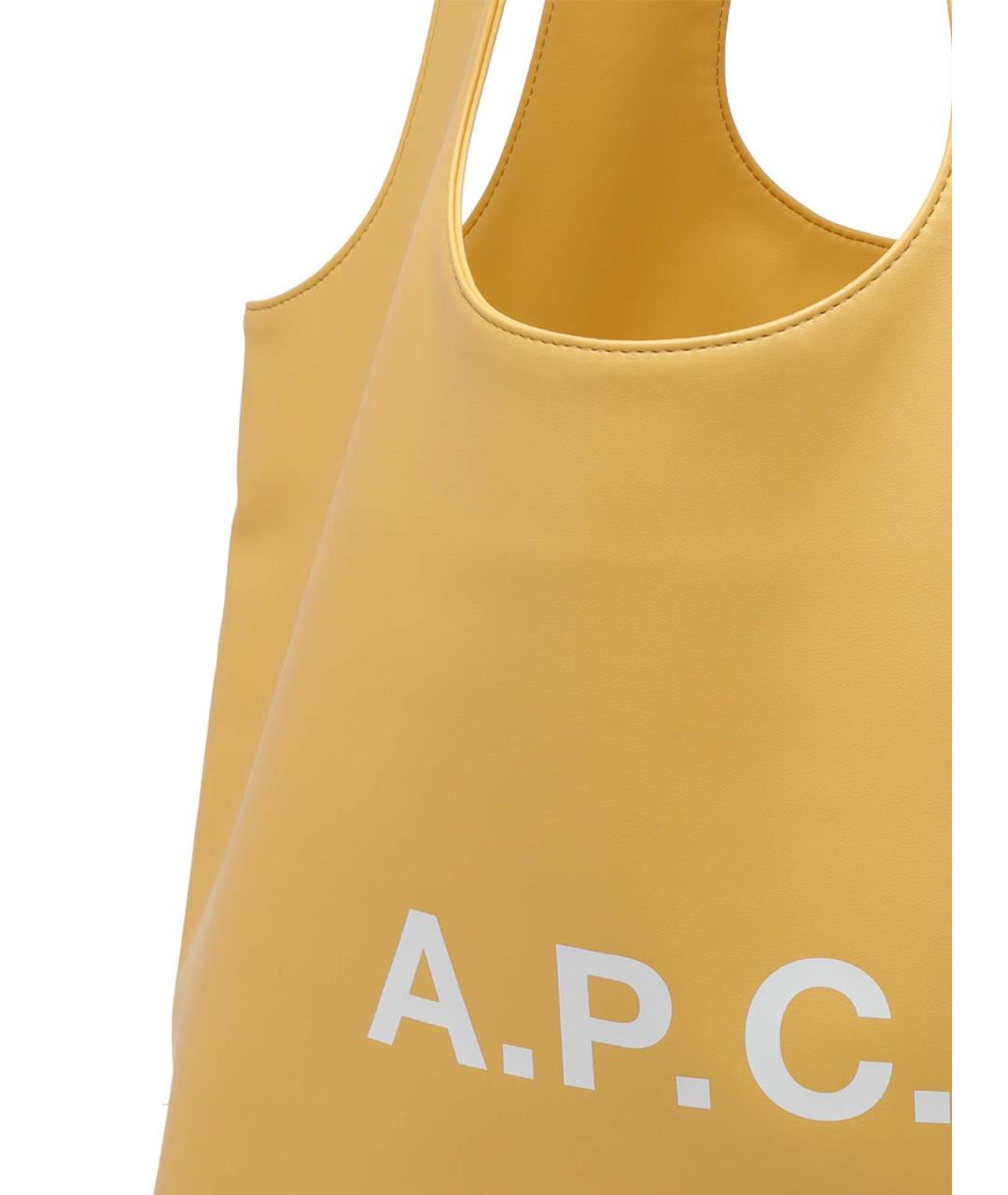 A.P.C. Желтая сумка тоут из искусственной кожи, фото 4