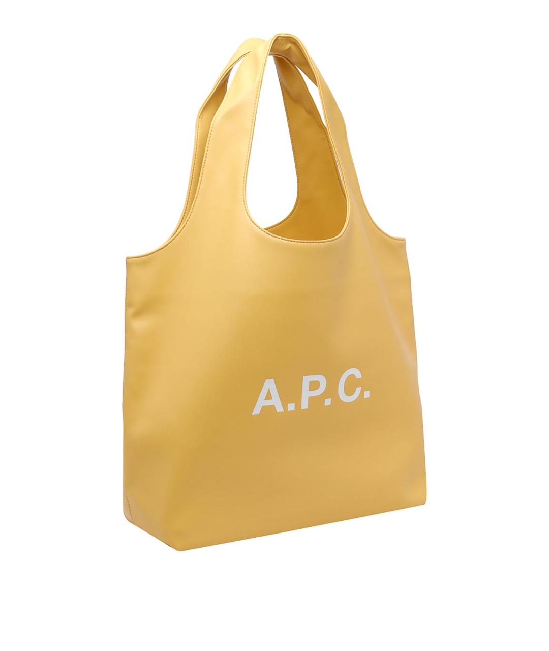 A.P.C. Желтая сумка тоут из искусственной кожи, фото 2