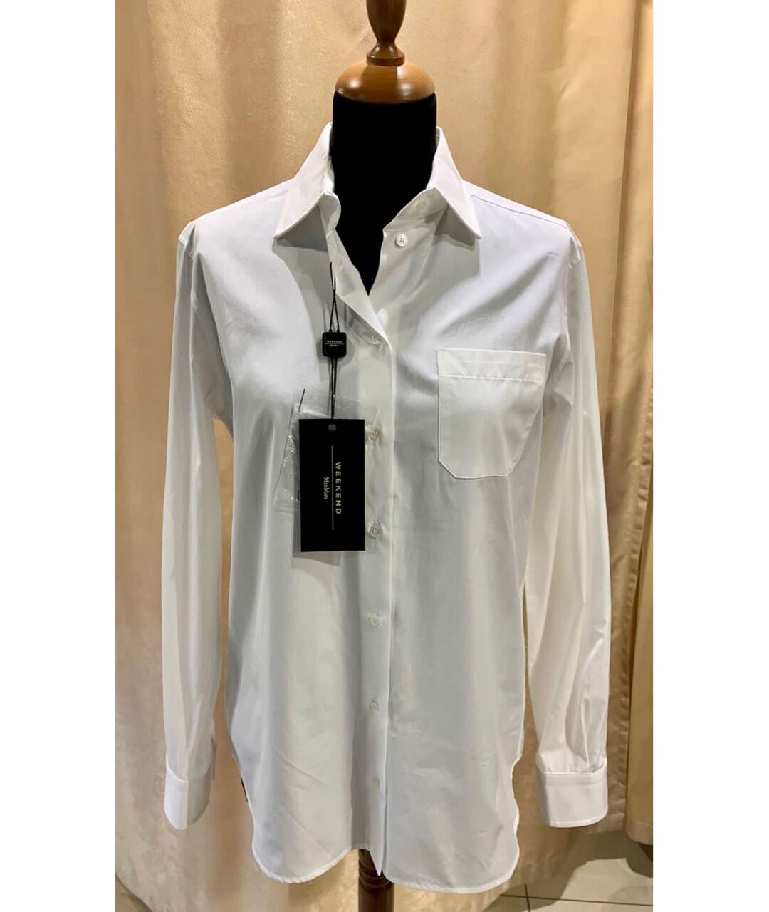 WEEKEND MAX MARA Белая хлопковая рубашка, фото 5