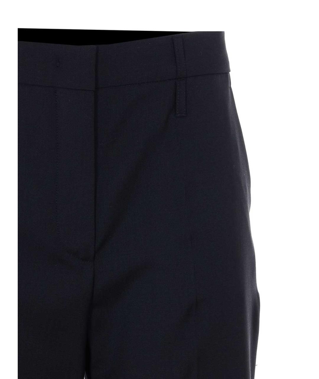 SPORTMAX Черные шерстяные брюки широкие, фото 4