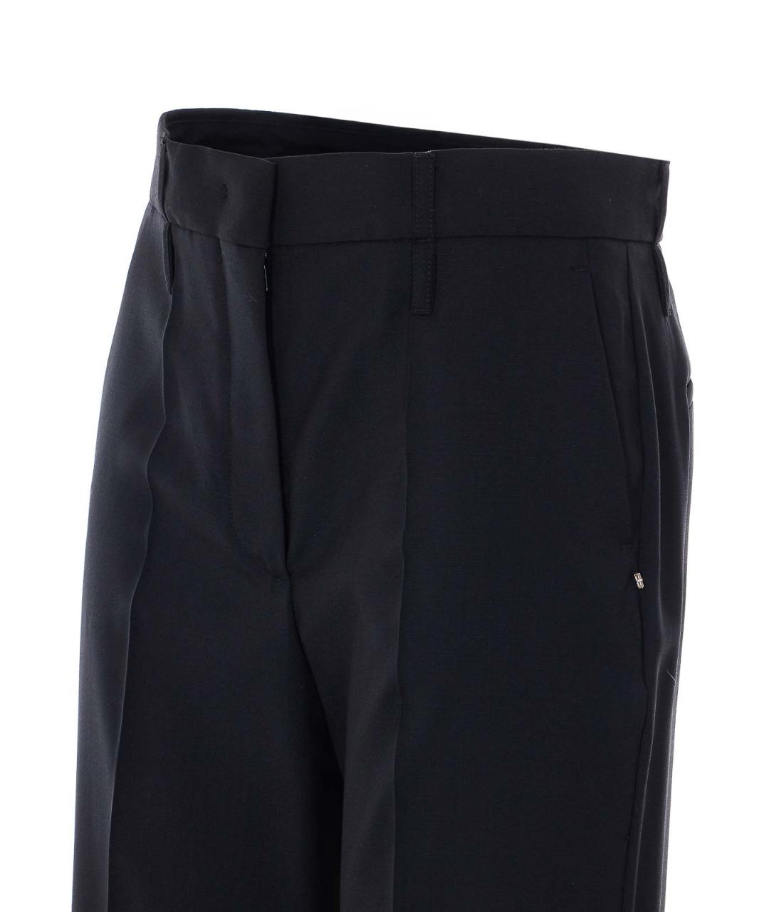 SPORTMAX Черные шерстяные брюки широкие, фото 3