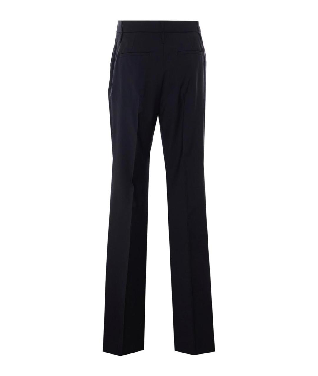 SPORTMAX Черные шерстяные брюки широкие, фото 2