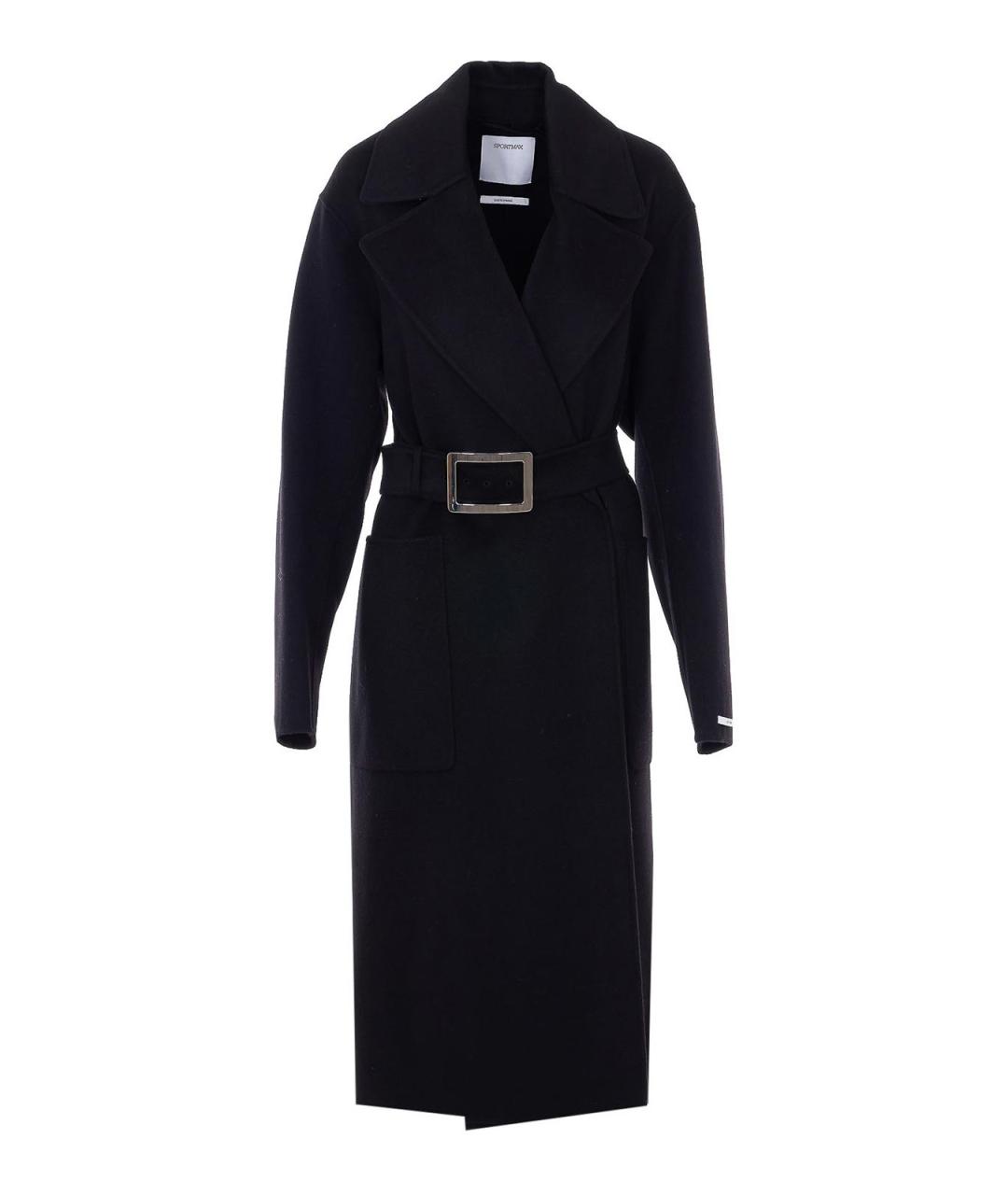 SPORTMAX Черное шерстяное пальто, фото 1