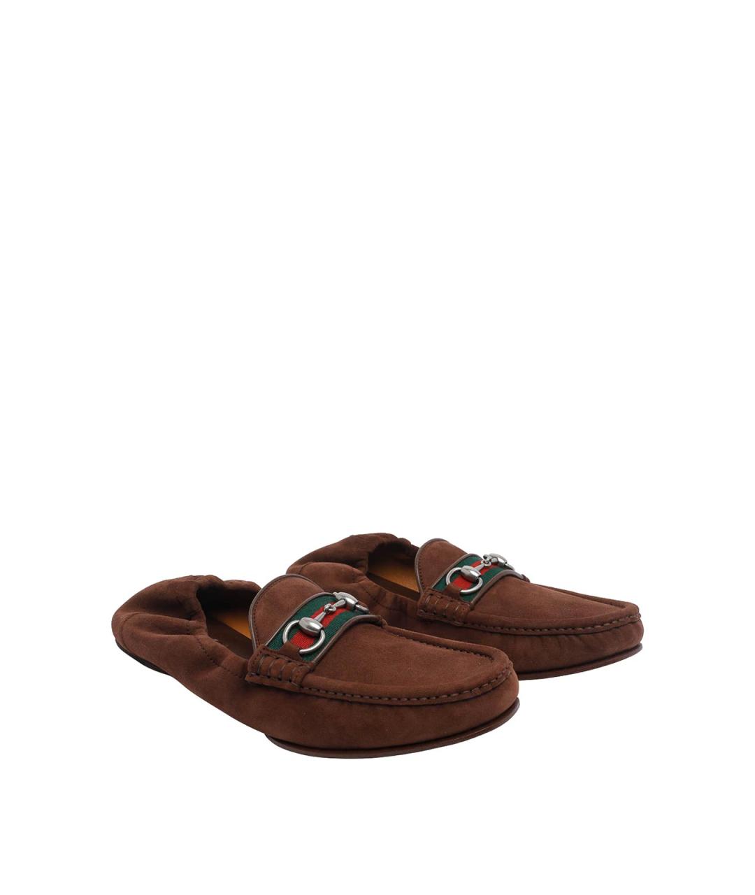 GUCCI Коричневые замшевые лоферы, фото 2