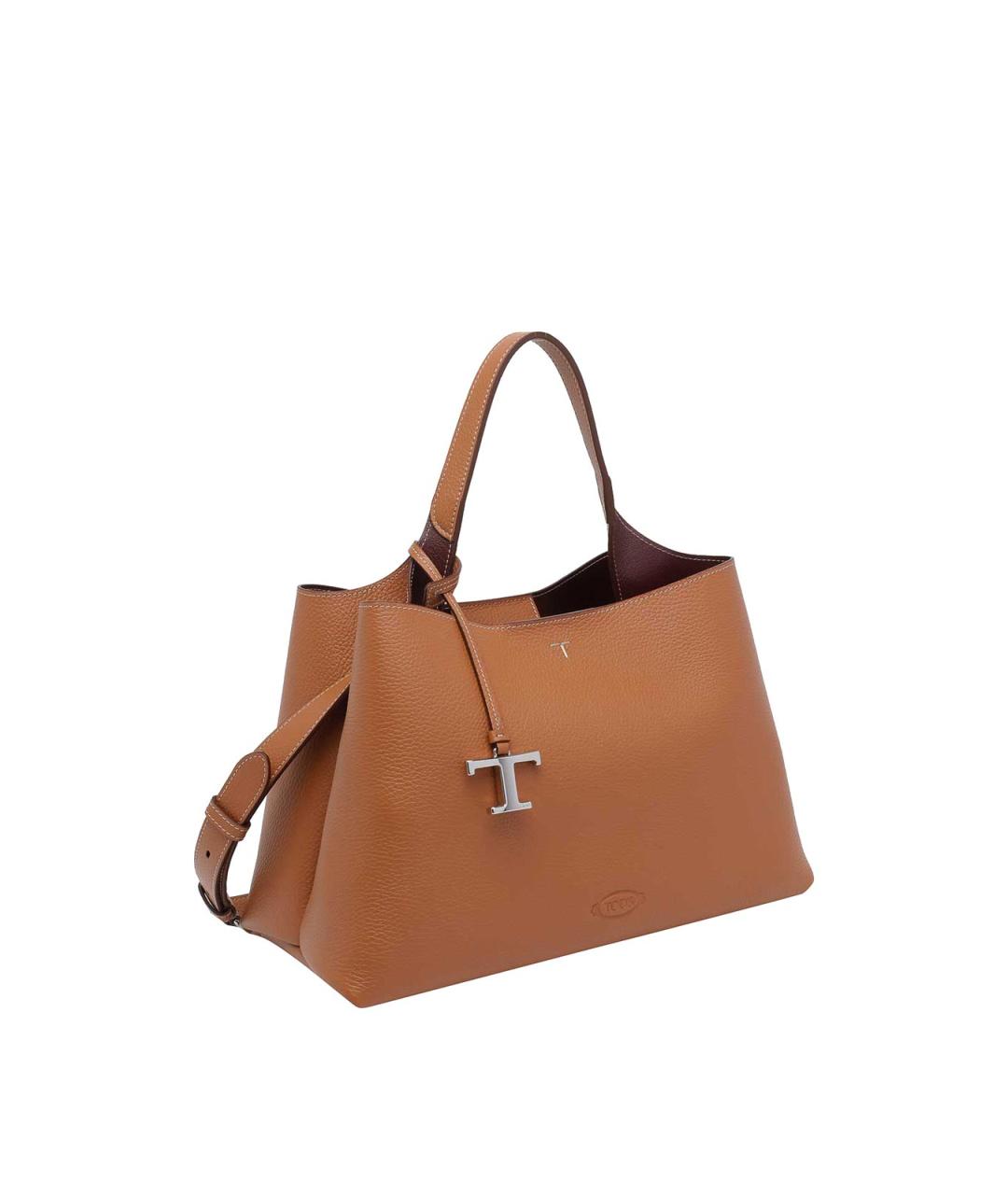 TOD'S Коричневая кожаная сумка тоут, фото 2