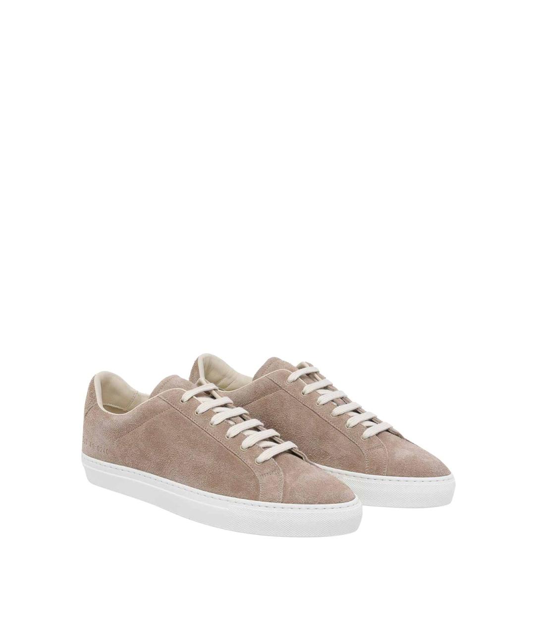 COMMON PROJECTS Бежевые замшевые низкие кроссовки / кеды, фото 2