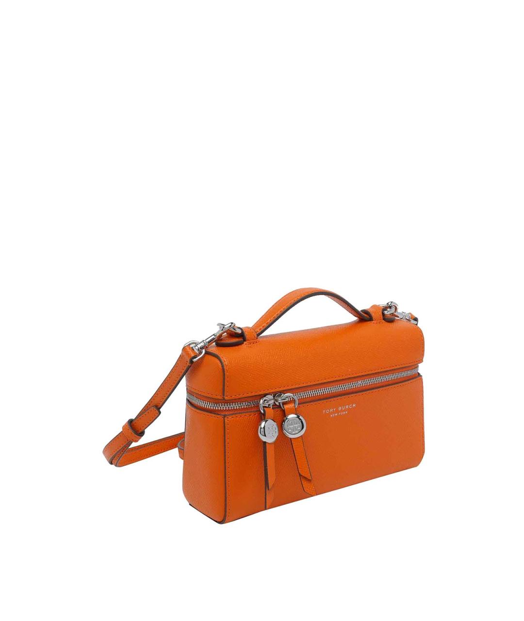 TORY BURCH Оранжевая кожаная сумка через плечо, фото 2