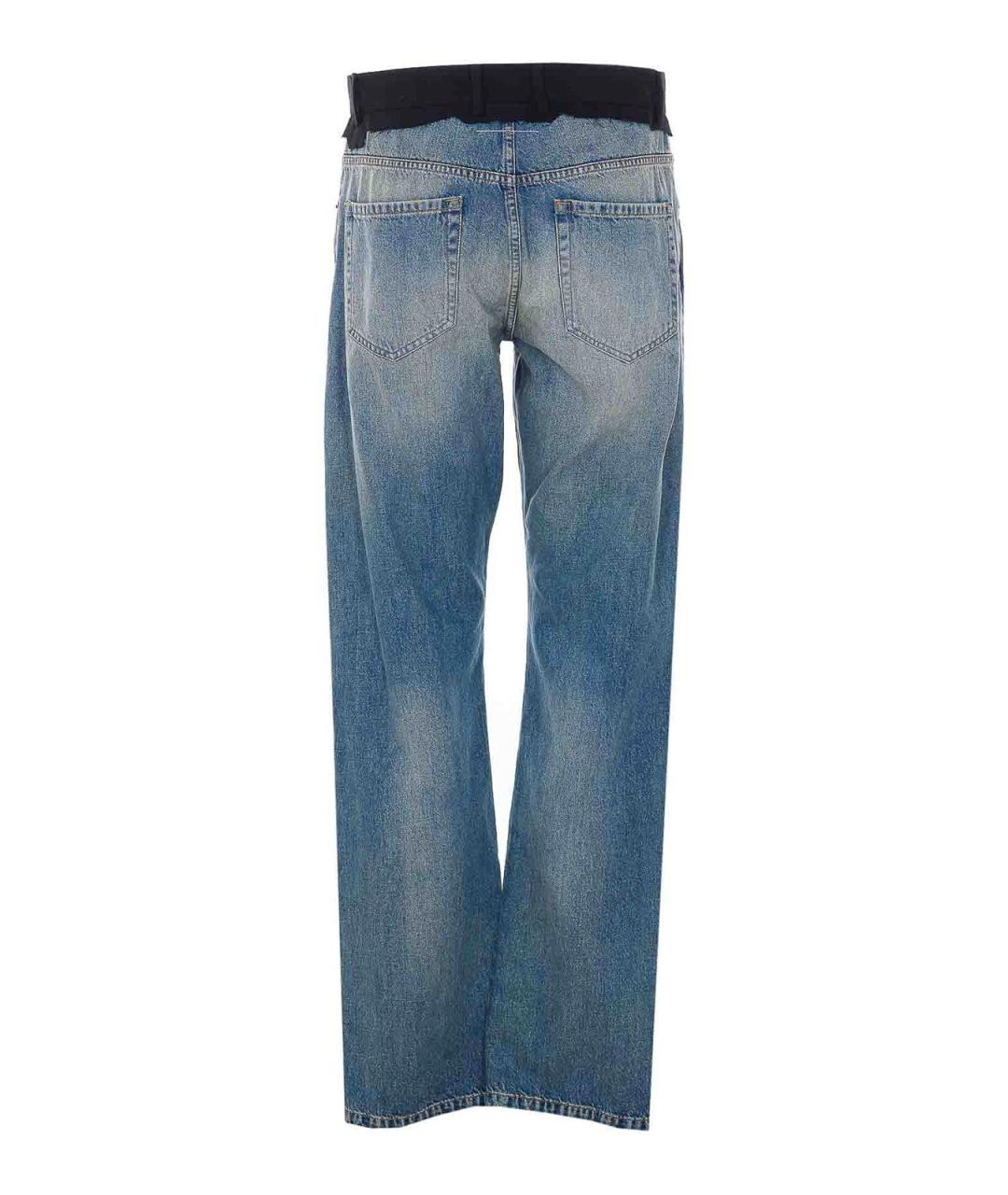 MM6 MAISON MARGIELA Синие хлопковые прямые джинсы, фото 2
