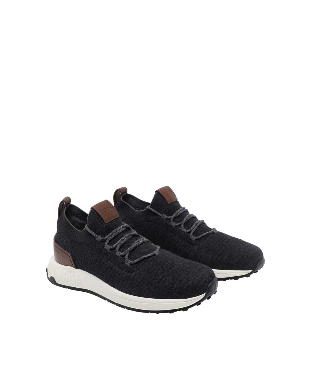 TOD'S Синие резиновые низкие кроссовки / кеды, фото 2