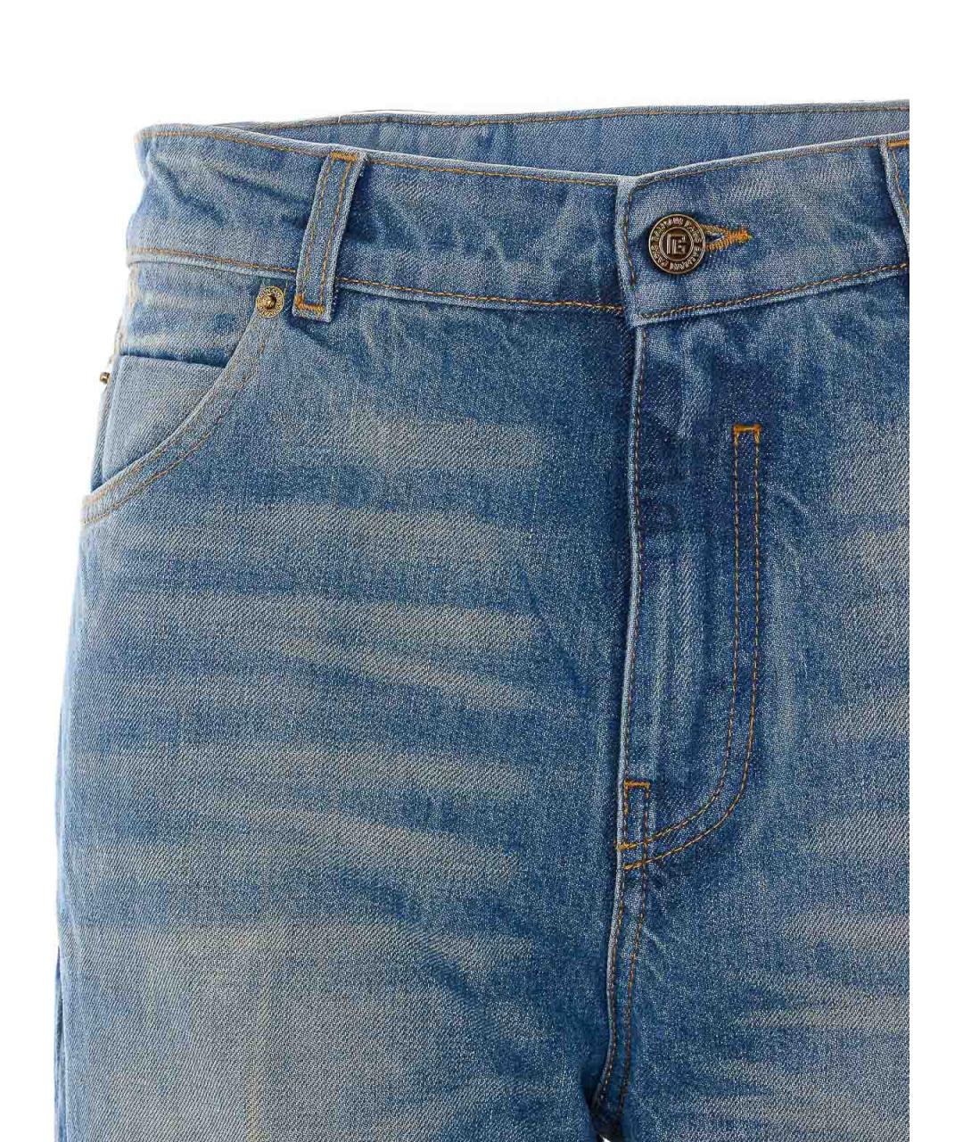 BALMAIN Синие хлопковые прямые джинсы, фото 4