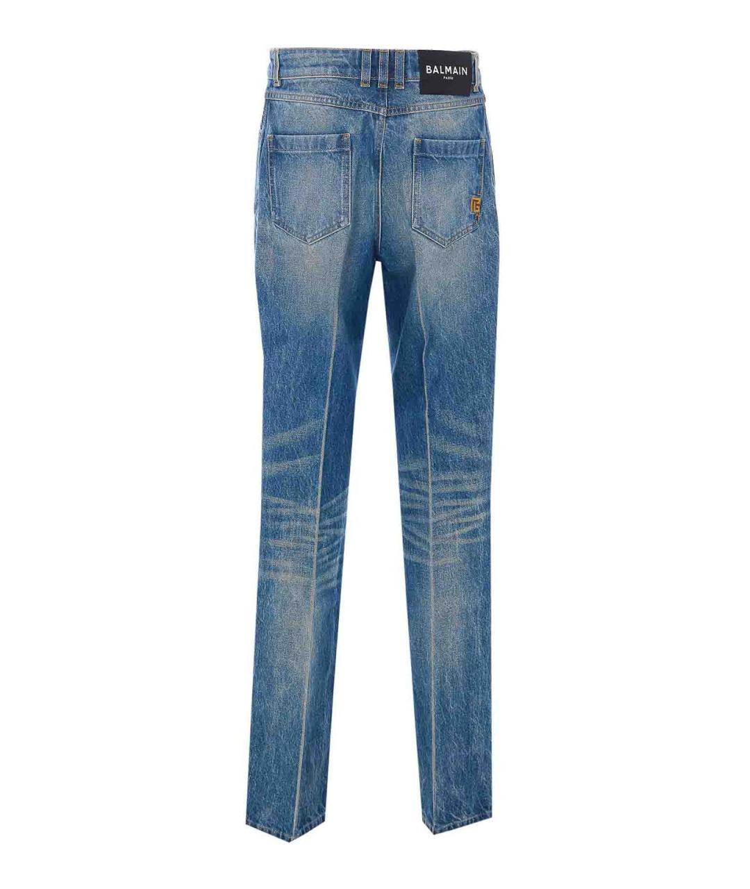 BALMAIN Синие хлопковые прямые джинсы, фото 2