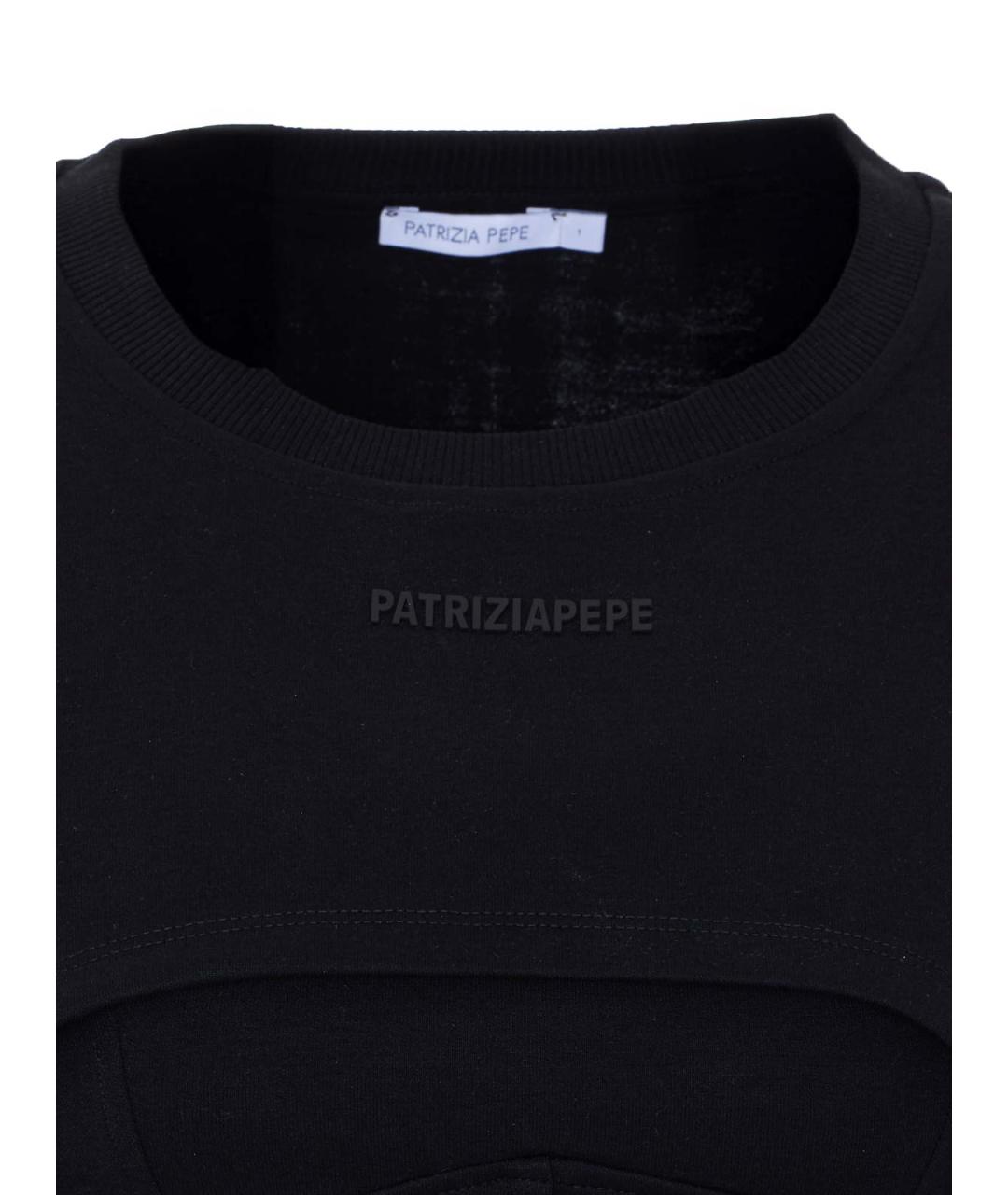 PATRIZIA PEPE Черная полиэстеровая футболка, фото 4