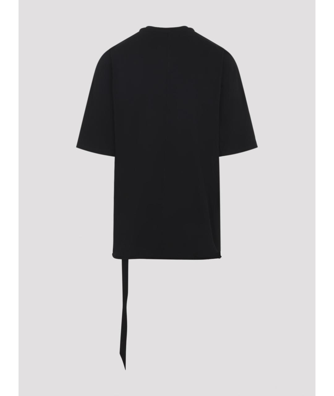 RICK OWENS Черная хлопковая футболка, фото 2