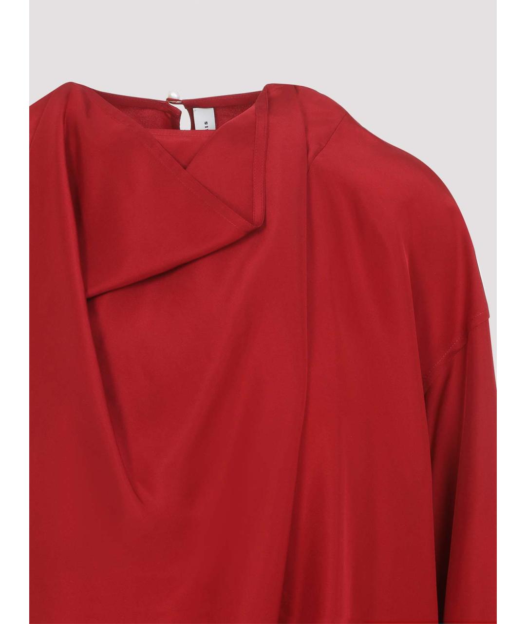 Carven Красная шелковая блузы, фото 4