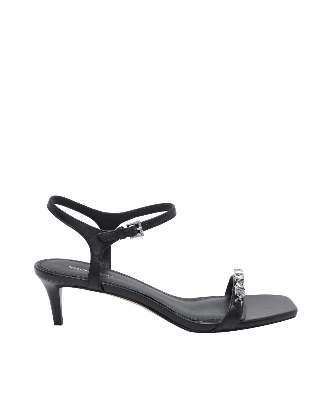 MICHAEL MICHAEL KORS Черные кожаные босоножки, фото 1
