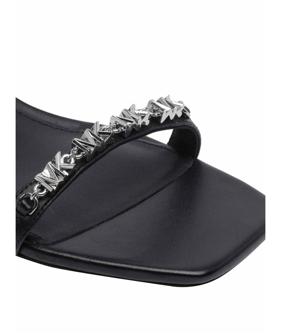 MICHAEL MICHAEL KORS Черные кожаные босоножки, фото 4