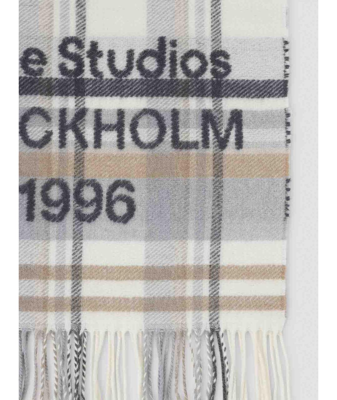 ACNE STUDIOS Бежевый шерстяной шарф, фото 2