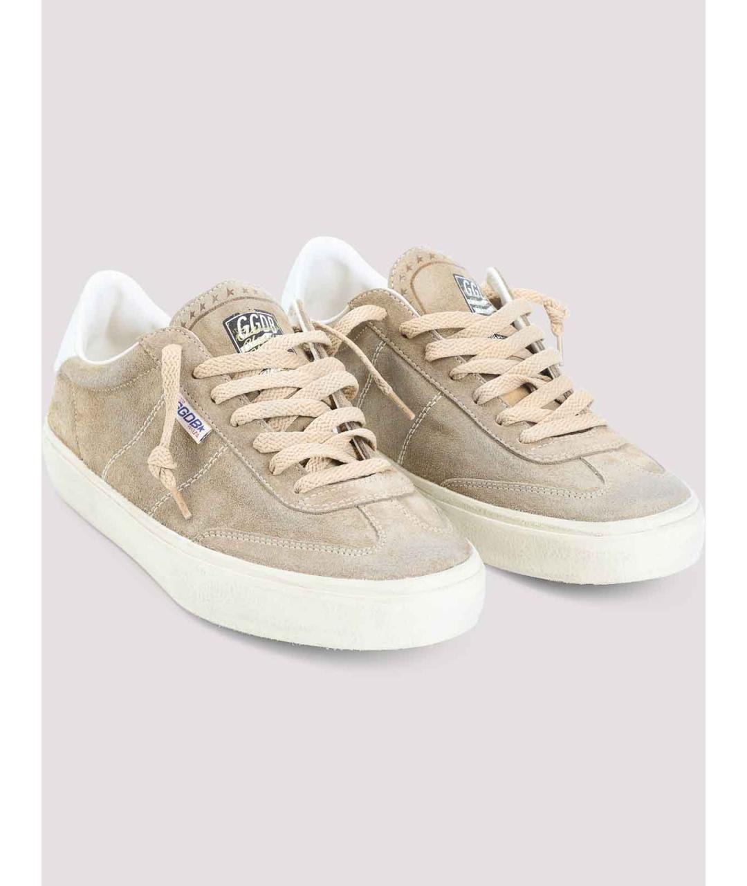 GOLDEN GOOSE DELUXE BRAND Бежевые замшевые низкие кроссовки / кеды, фото 3