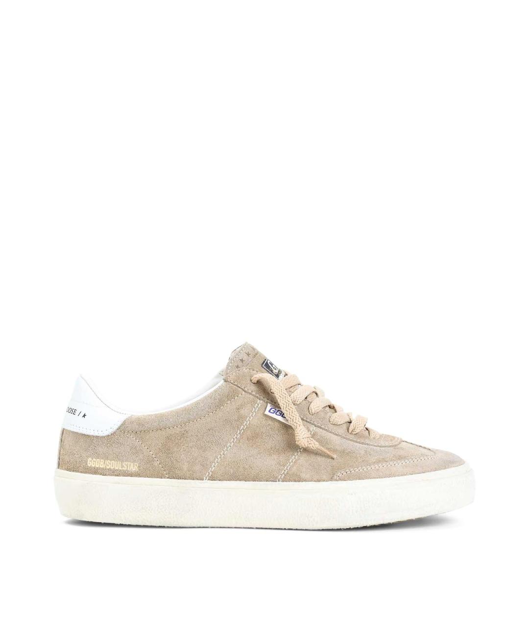 GOLDEN GOOSE DELUXE BRAND Бежевые замшевые низкие кроссовки / кеды, фото 1