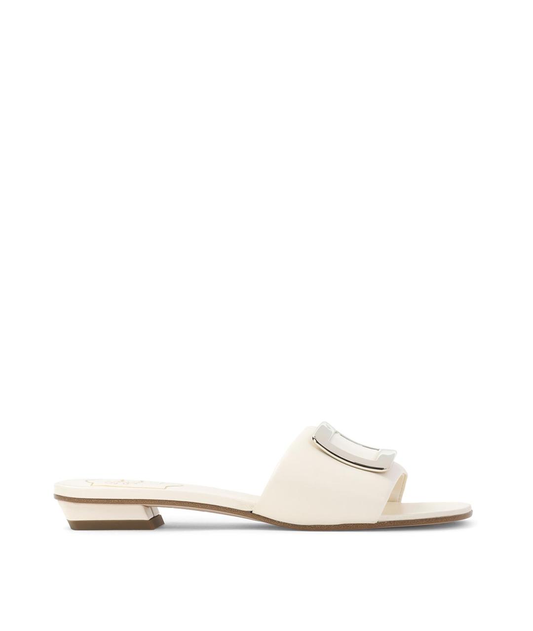 ROGER VIVIER Белые кожаные мюли, фото 1