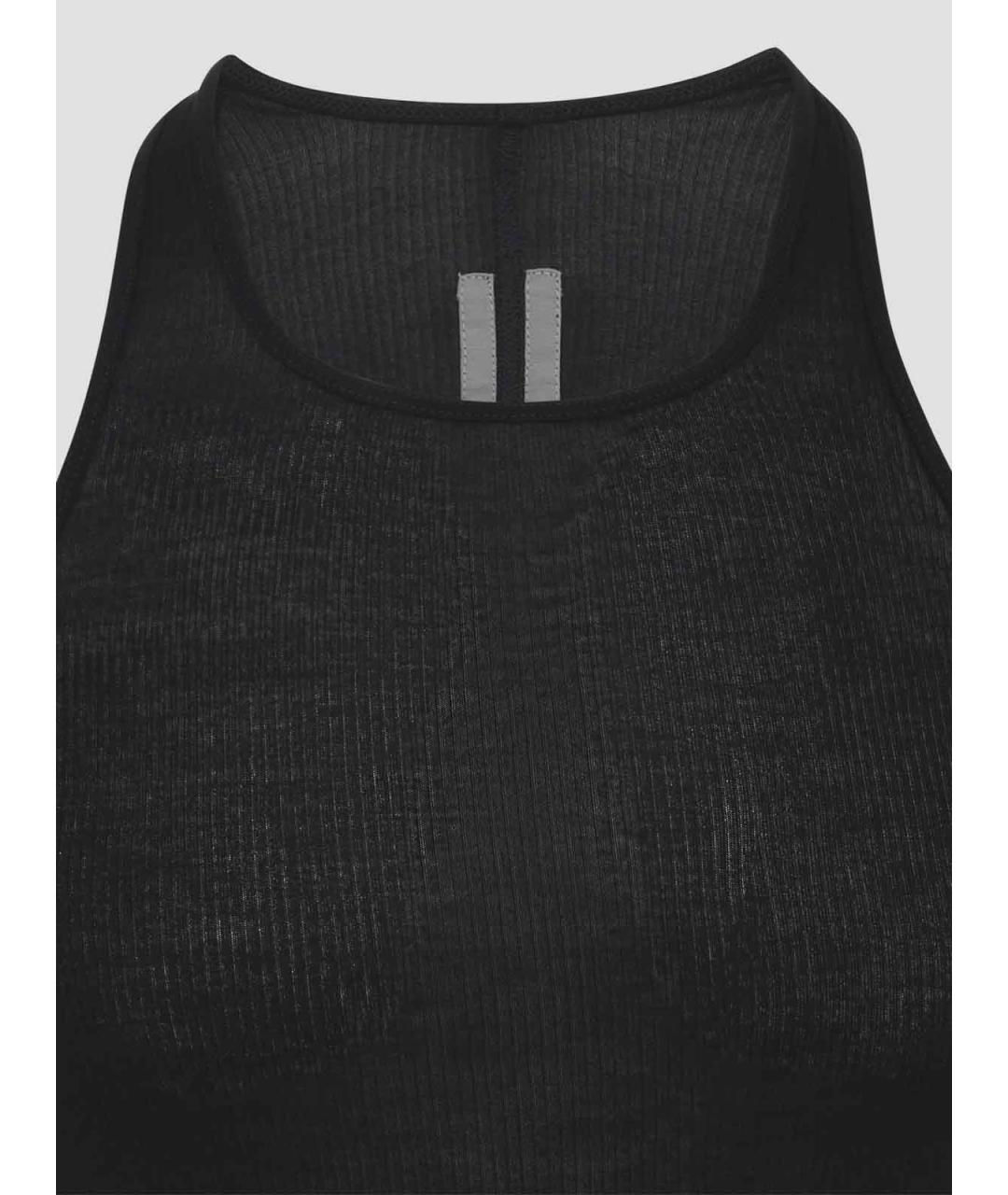 RICK OWENS Черная вискозная майка, фото 3