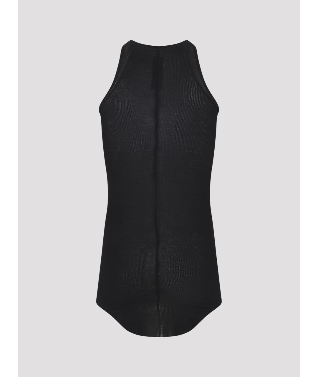 RICK OWENS Черная вискозная майка, фото 2