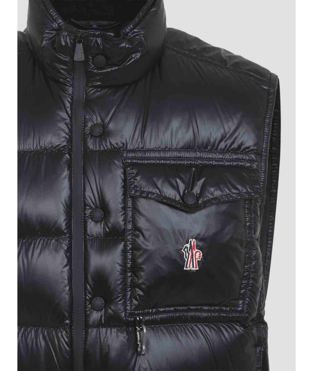 MONCLER Черная полиамидовая жилетка, фото 4