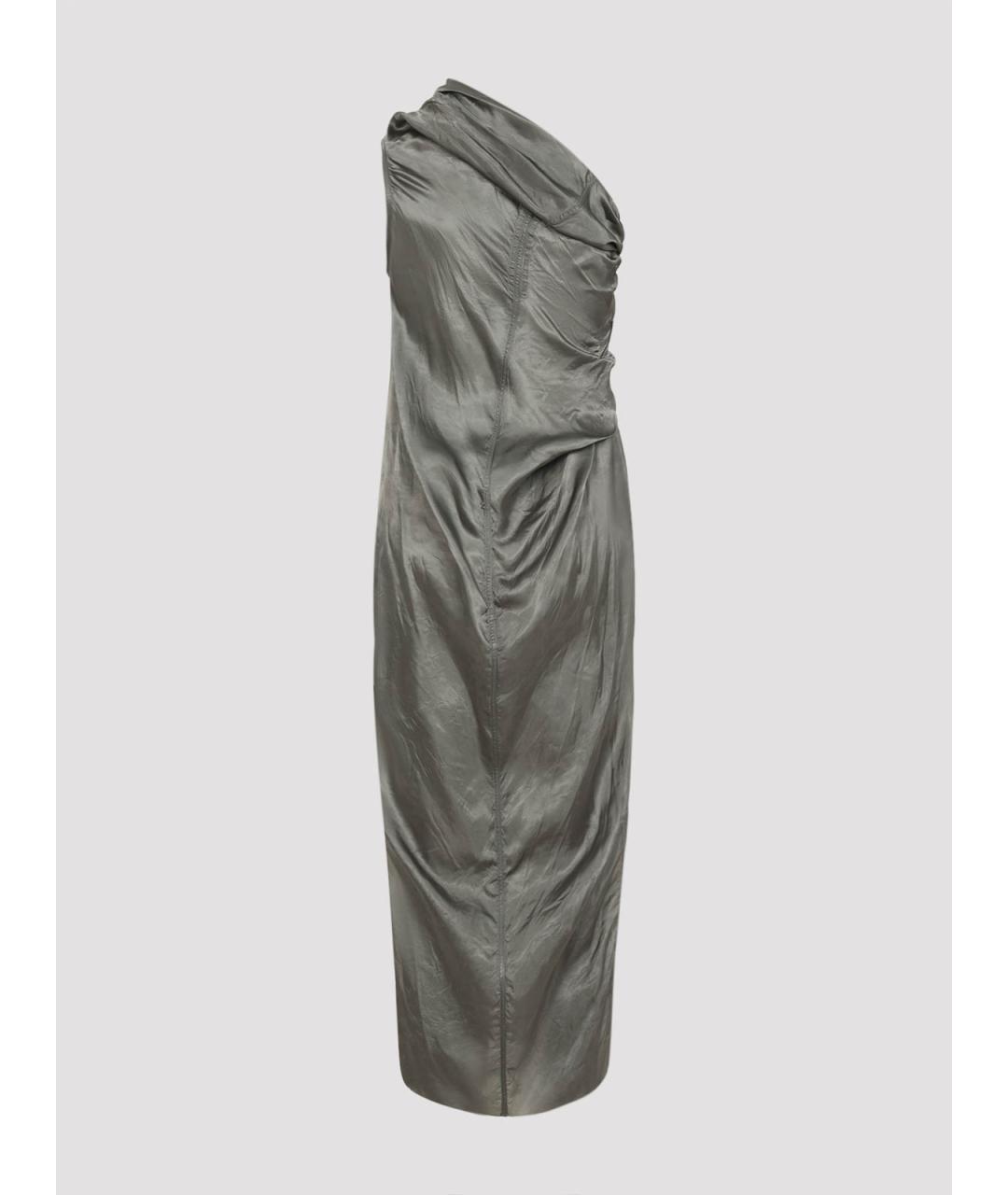 RICK OWENS Серое вискозное повседневное платье, фото 2